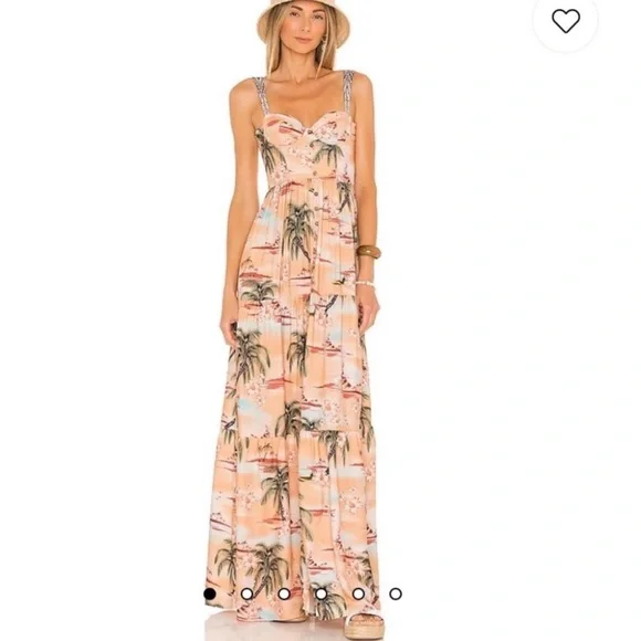 NWT Agua Bendita Dunna Luau Maxi Dress - Picture 2 of 12